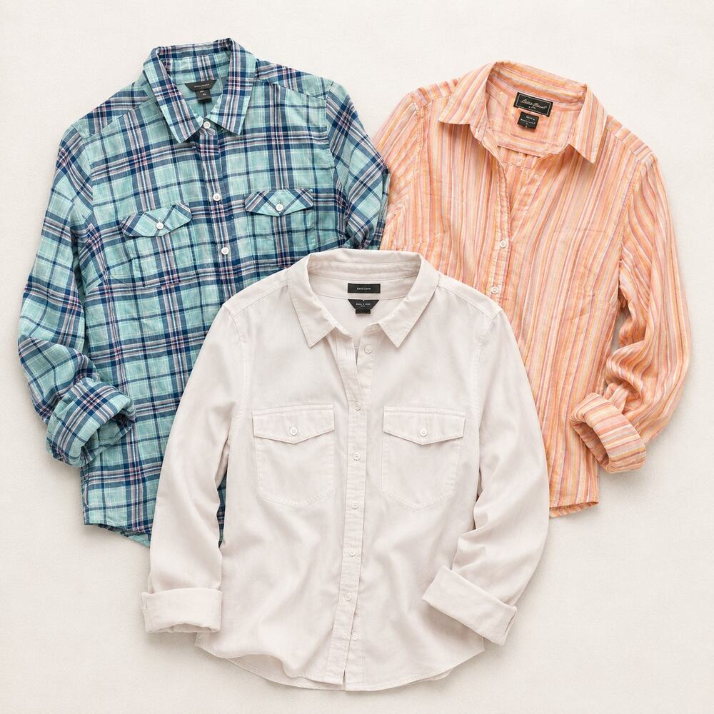 Eddie Bauer Button-Up Shirt Bundle Women's Size M Casual Outdoor Lightweight